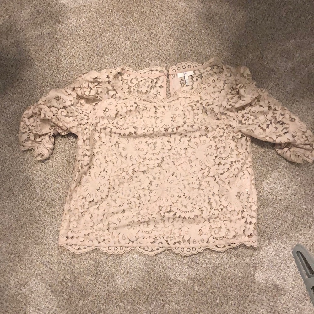 Joie “fanny” lace top in blush.  Size Medium